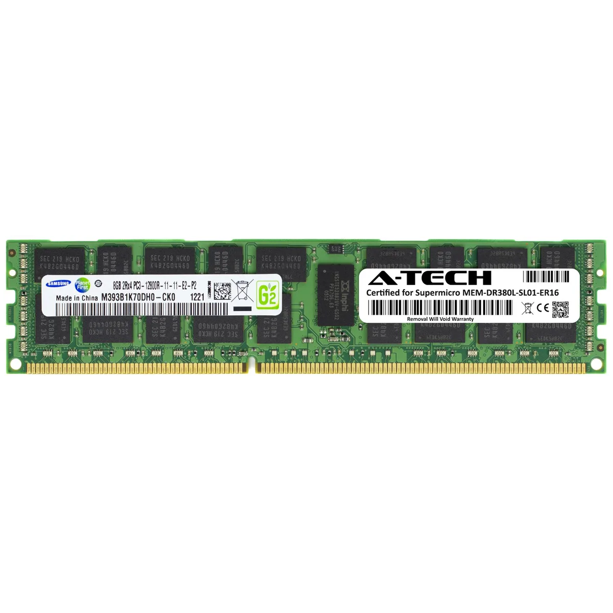 A-Tech A-Tech 8GB DDR3 1600MHz ECC RDIMM 2Rx4 Supermicro Certified — product photo
