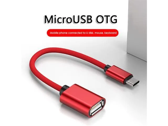 WISDUM WISDUM Micro USB Male to USB A Female OTG Adapter Cable Red 18cm — product photo