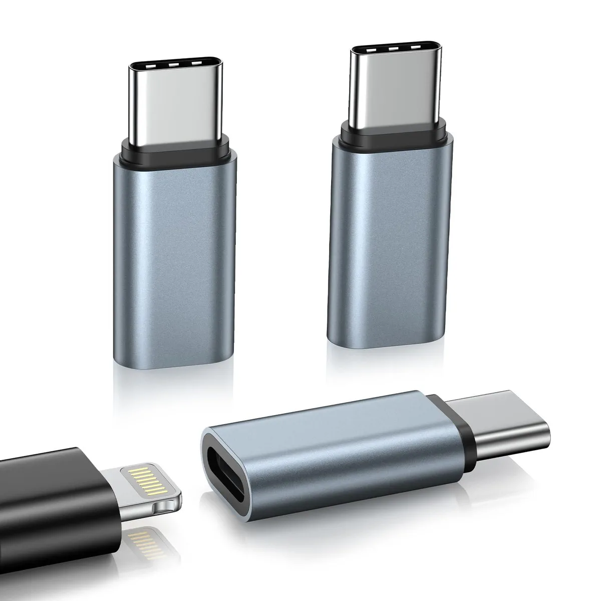  Zacenei Lightning to USB-C Adapter 3 Pack 480 Mbps — product photo