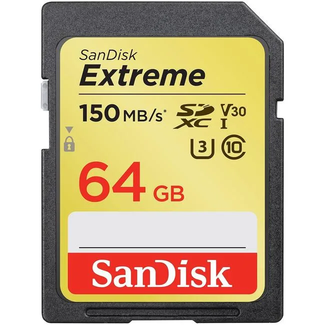 SanDisk SanDisk Extreme 64 GB UHS-I SDHC SDSDXV6064GANCIN memory card — product photo