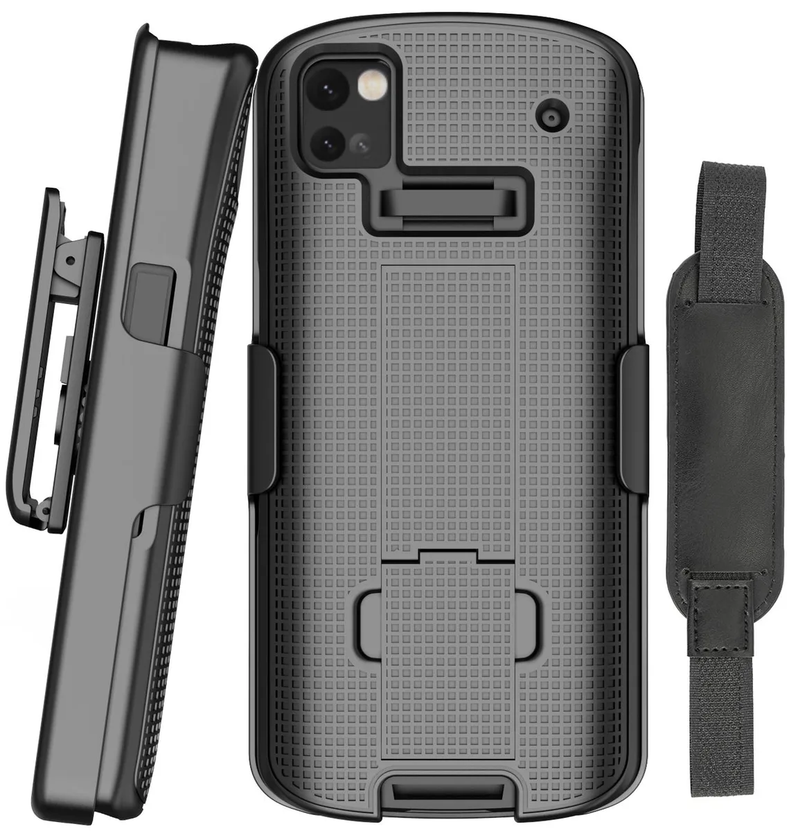 Nakedcellphone Nakedcellphone Kickstand Case + Belt Clip Holster + Hand Strap for Zebra TC53 TC58 — product photo