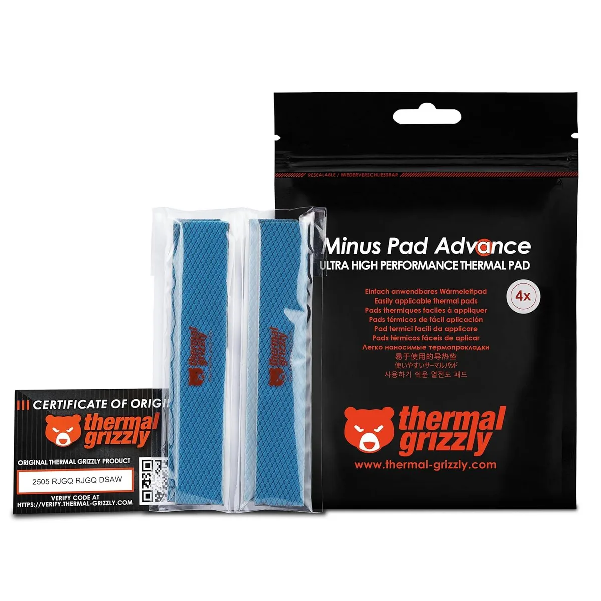 Thermal Grizzly Thermal Grizzly Minus Pad Advance 120x20x3.0mm 4-Pack — product photo