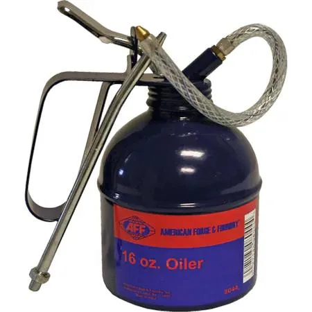 American Forge & Foundry 8044 oil can 16 oz lever grip straight spout metal finish