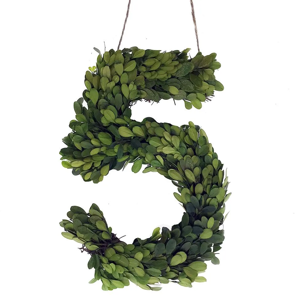 Vandue Corporation Vandue Corporation 12" Real Preserved Boxwood Monogram Wreath Letter - 5 — product photo