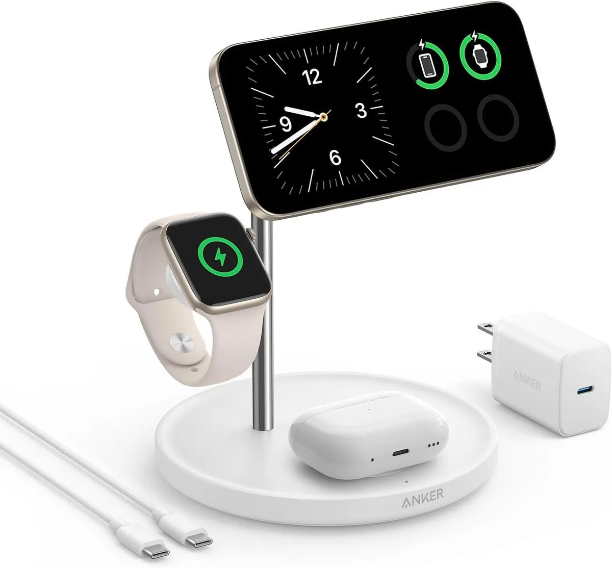 FLEANE FLEANE MagSafe 3-in-1 Wireless Charger 15W Qi2 40W USB-C Stand — product photo