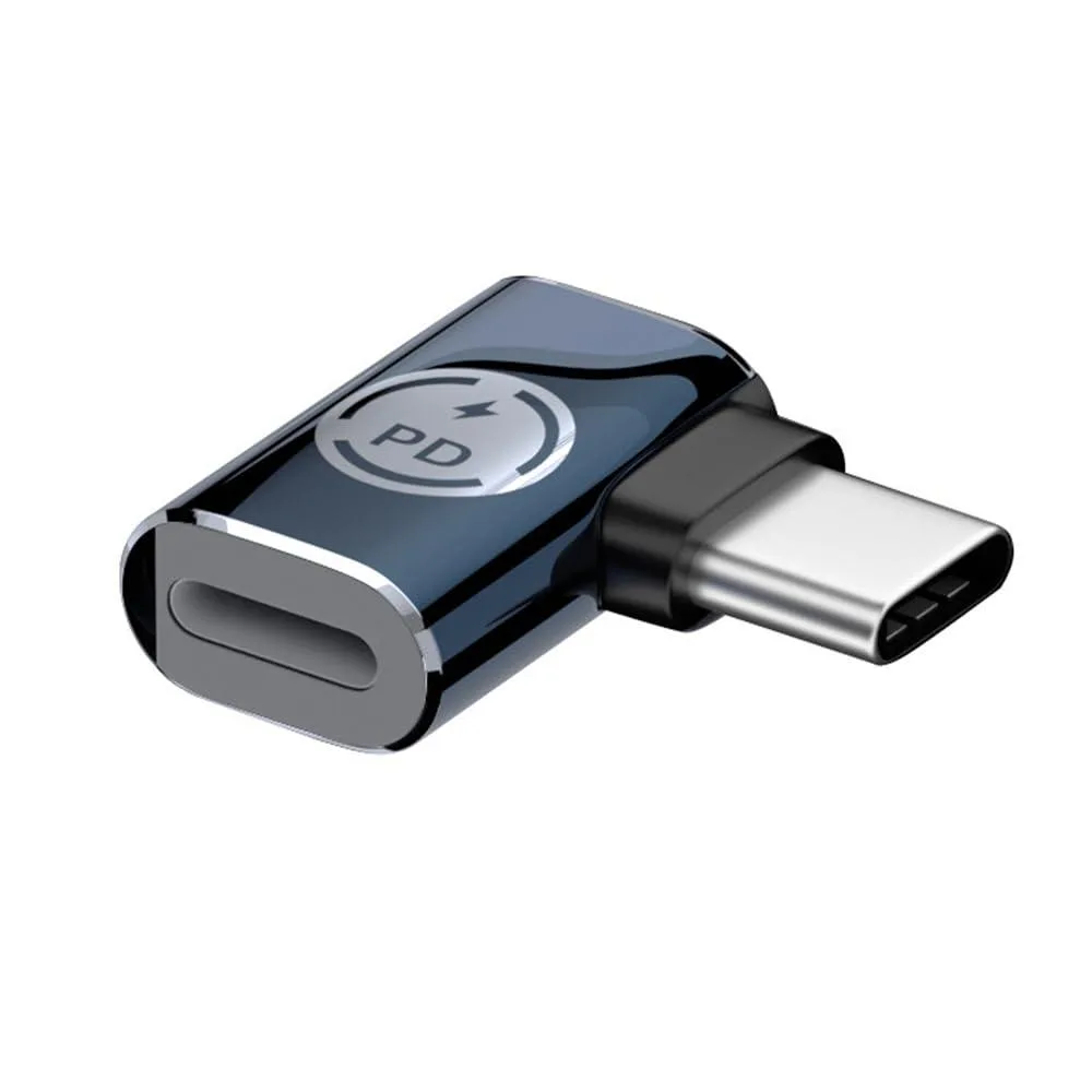 Metallic USB-C male to 8P female angled adapter
