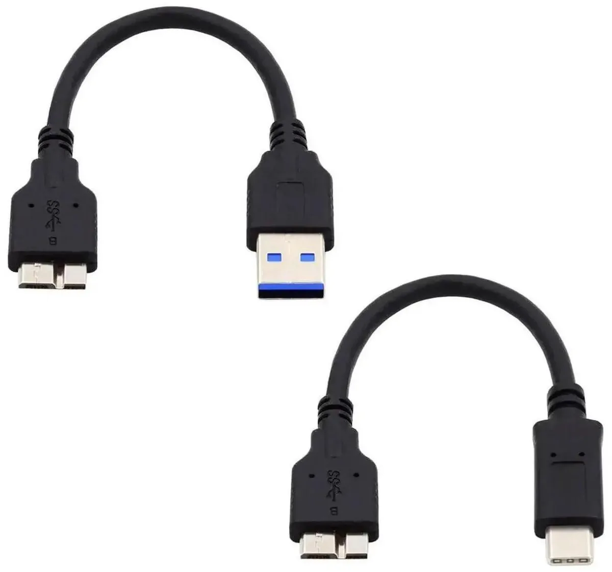 SMUGDESK SMUGDESK 2-Pack USB 3.1 15cm Cable Set: USB-C to Micro 3.0 B &amp; USB 3.0 A to Micro 3.0 B — product photo