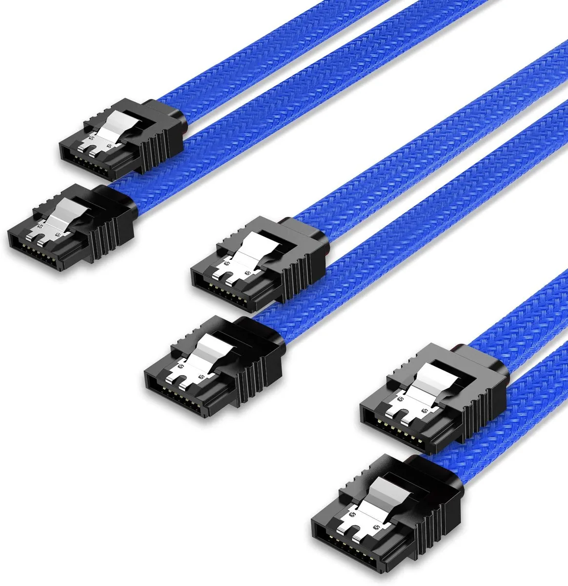 Bailink Bailink SATA III 6Gbps nylon braided cable 50cm 3 pack blue — product photo