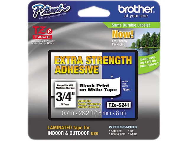 Brother Brother TZES241 18 mm Black on White Industrial Tape 8 m pos accessory — product photo