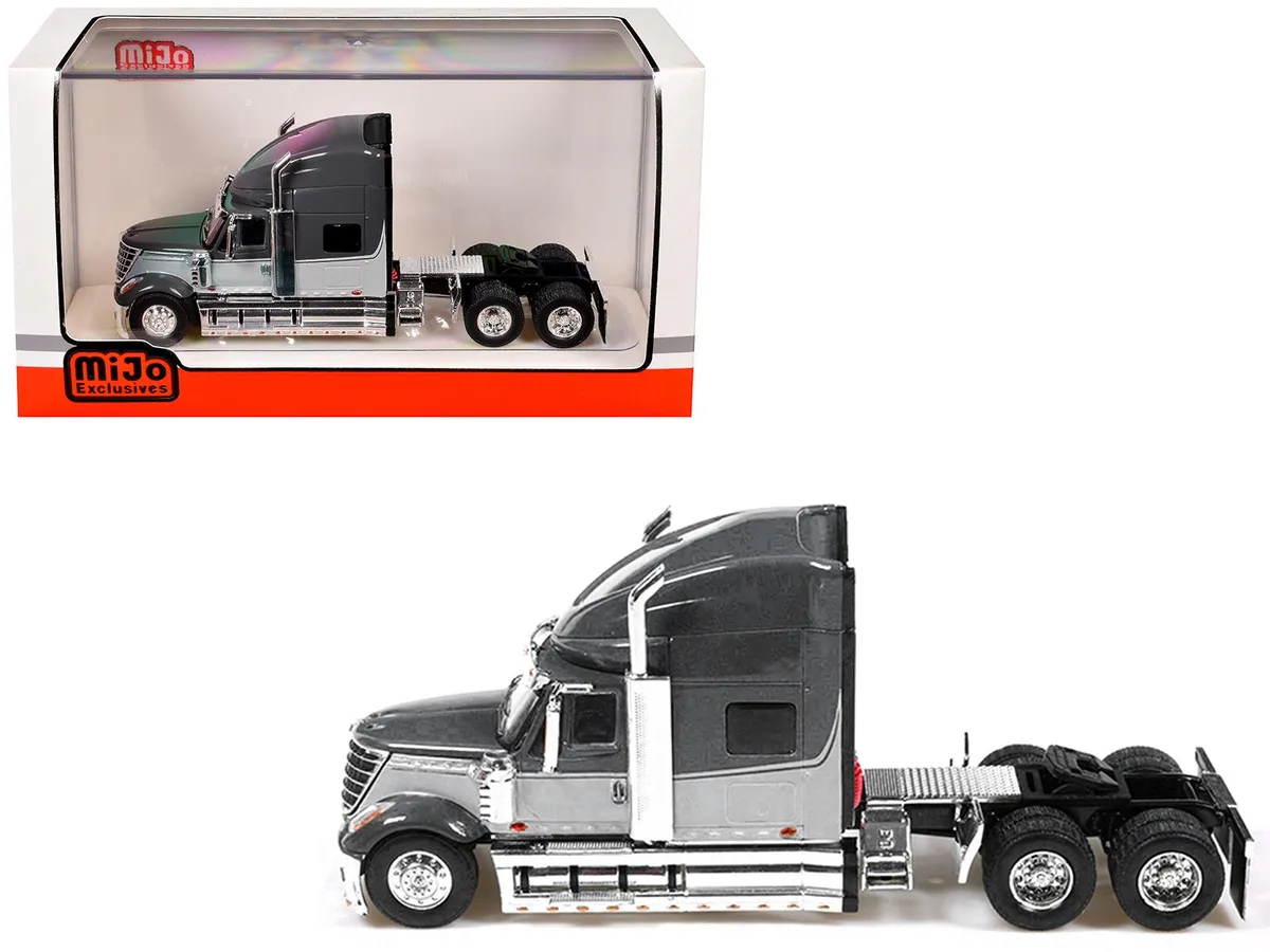 Ixo Models Ixo Models 2010 International Lonestar Truck Tractor Gray Light Gray Two-Tone 1/64 Diecast Hobby Collectible — product photo