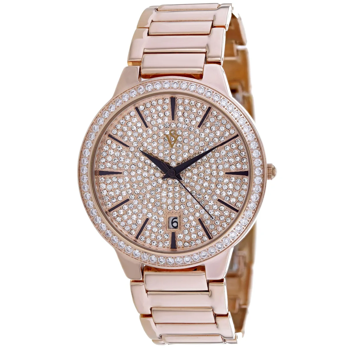 Christian Van Sant Alessia rose gold dial watch on stainless steel bracelet