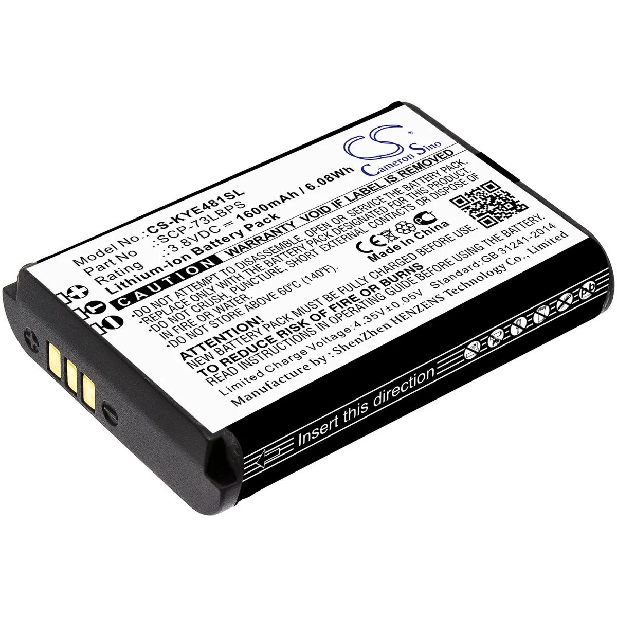 Cameron &amp; Co Cameron &amp; Co DS-CS-KYE481SL cell phone battery 1600mAh 3.8V 6.08Wh Li-ion black — product photo