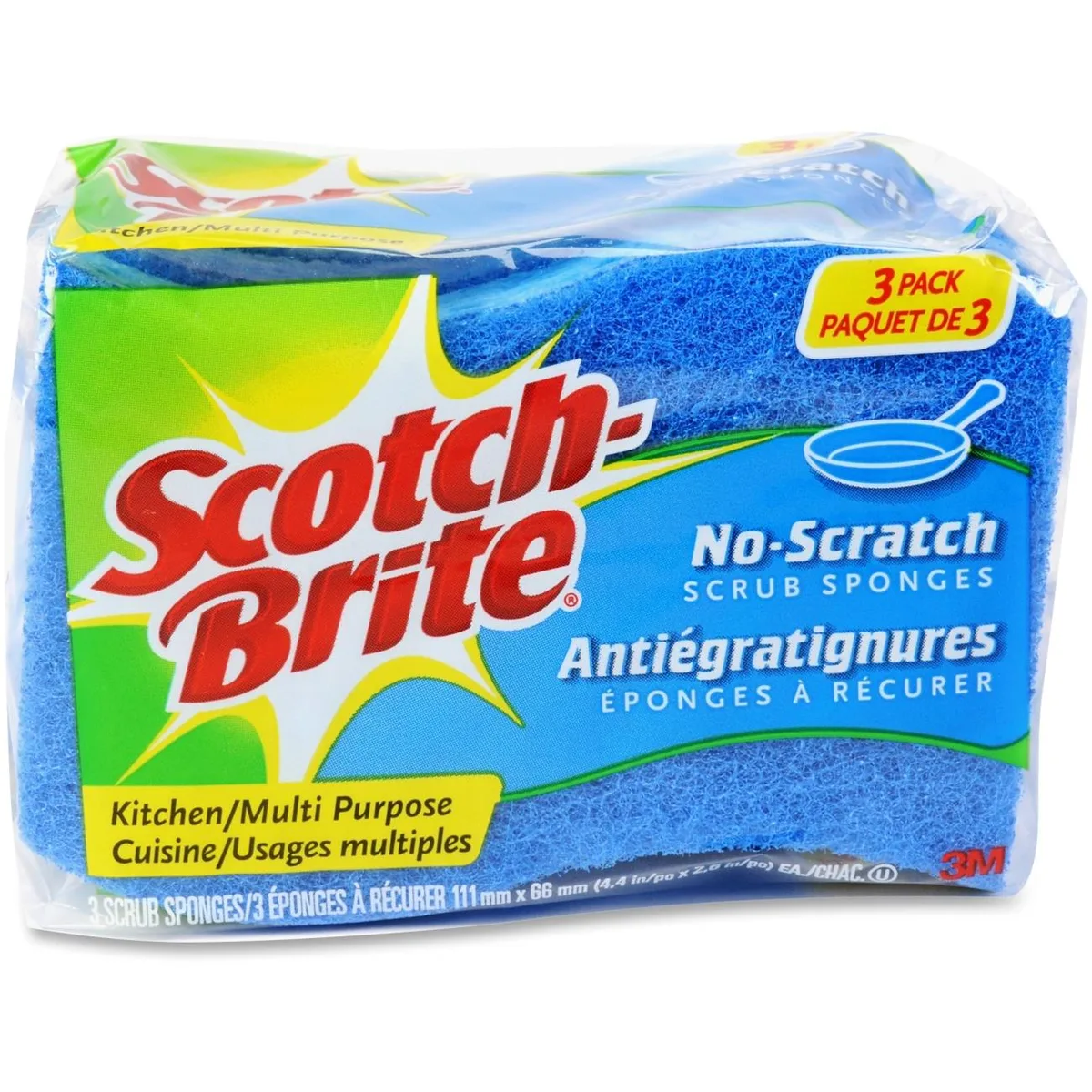 3M 3M MP3CT Scotch-Brite No Scratch Scrub Sponges Blue 24 Carton — product photo