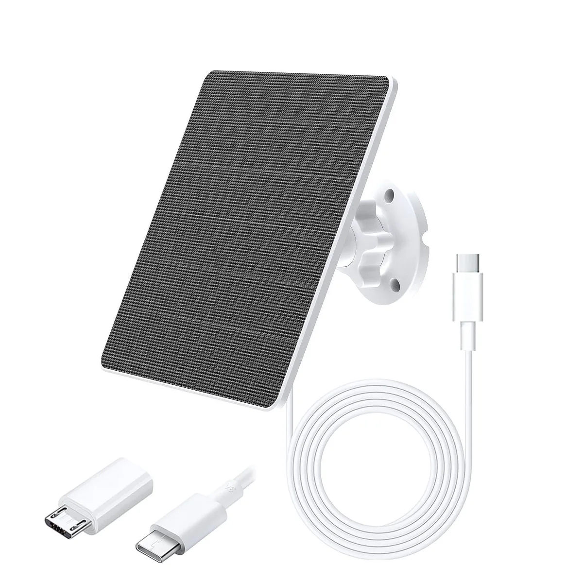 White rectangular solar panel with 9.8FT cable and adjustable bracket