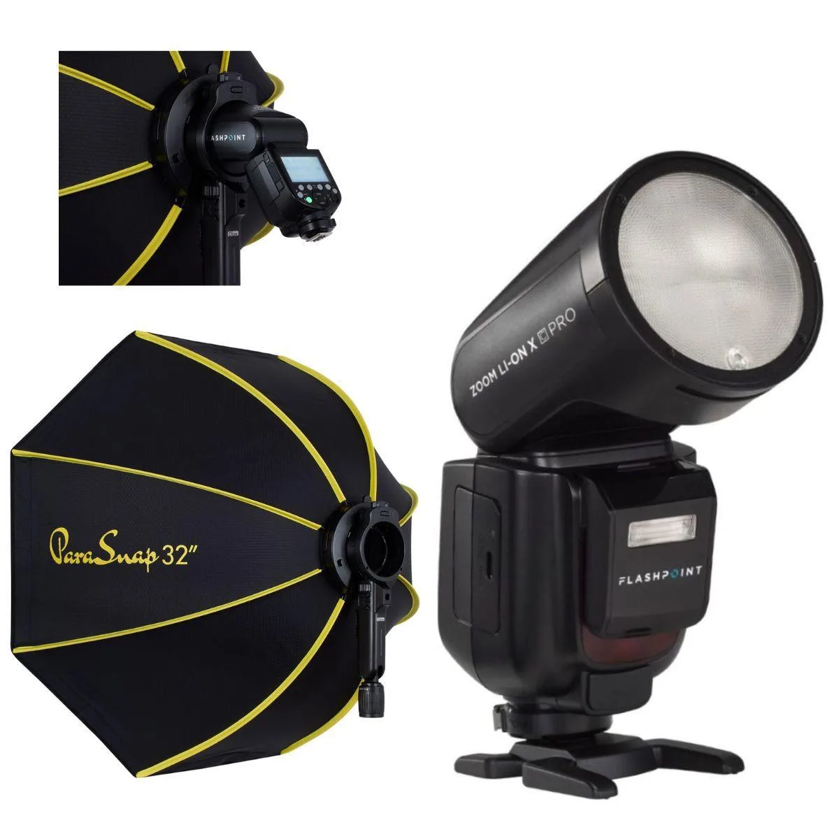 Flashpoint Brand Flashpoint Zoom Li-on X PRO R2 TTL Flash 76Ws 32" Softbox Olympus Panasonic — product photo