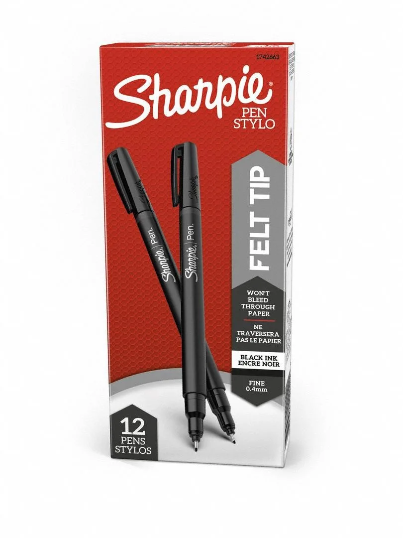 Sanford Sanford 1742663 Sharpie Permanent Pen 0.4 mm Black Pack of 12 — product photo