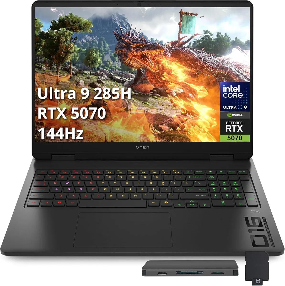 HP HP Omen 16 Slim 16" FHD+ 144Hz Intel Ultra 9 285H RTX 5070 64GB DDR5 5TB Gaming Laptop Black — product photo