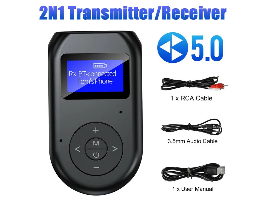 Wadermoon Wadermoon CETS2S95 Bluetooth 5.0 Transmitter Receiver with LCD — product photo