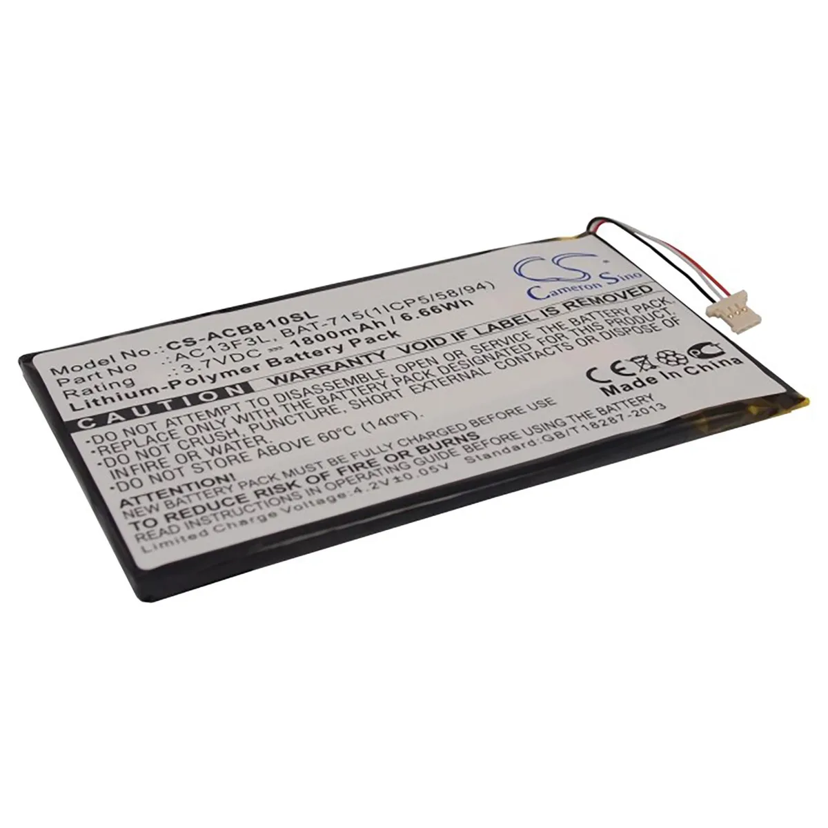 Cameron &amp; Co Cameron &amp; Co DS-CS-ACB810SL 1.8Ah Li-Polymer battery black — product photo