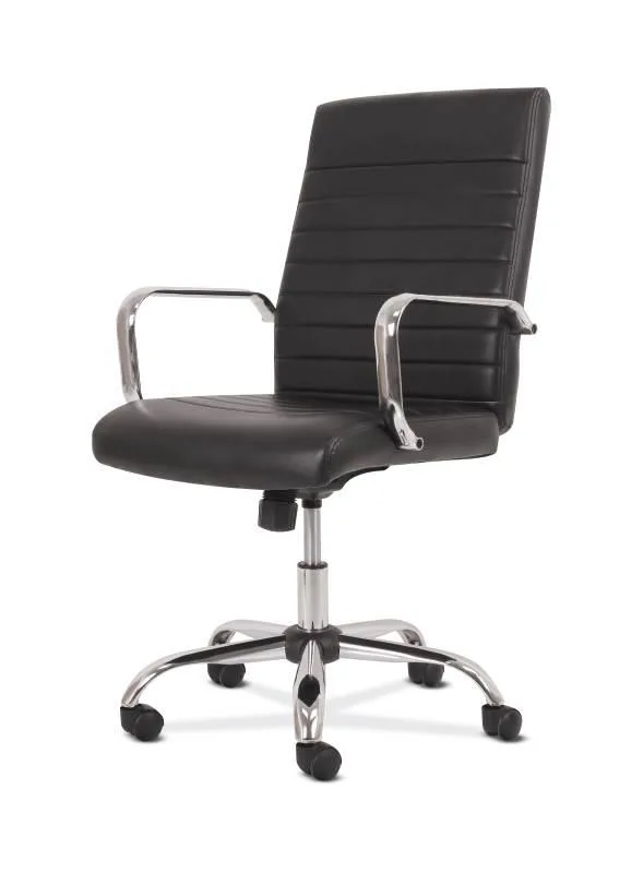 HON HON BSXVST511 Sadie Executive Chair Black Leather Chrome 25.6" D 40.7" H 250 lbs — product photo