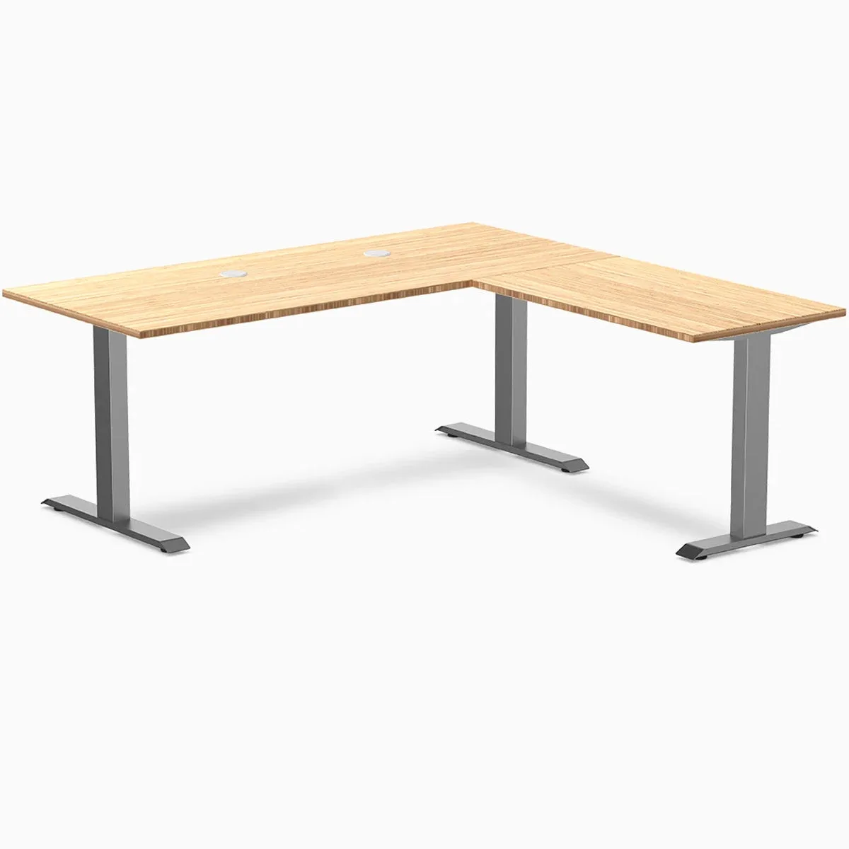Desky Desky Zero Bamboo L-Shape Office Desk 72 x 30 x 70 x 24 in Bamboo Space Gray — product photo