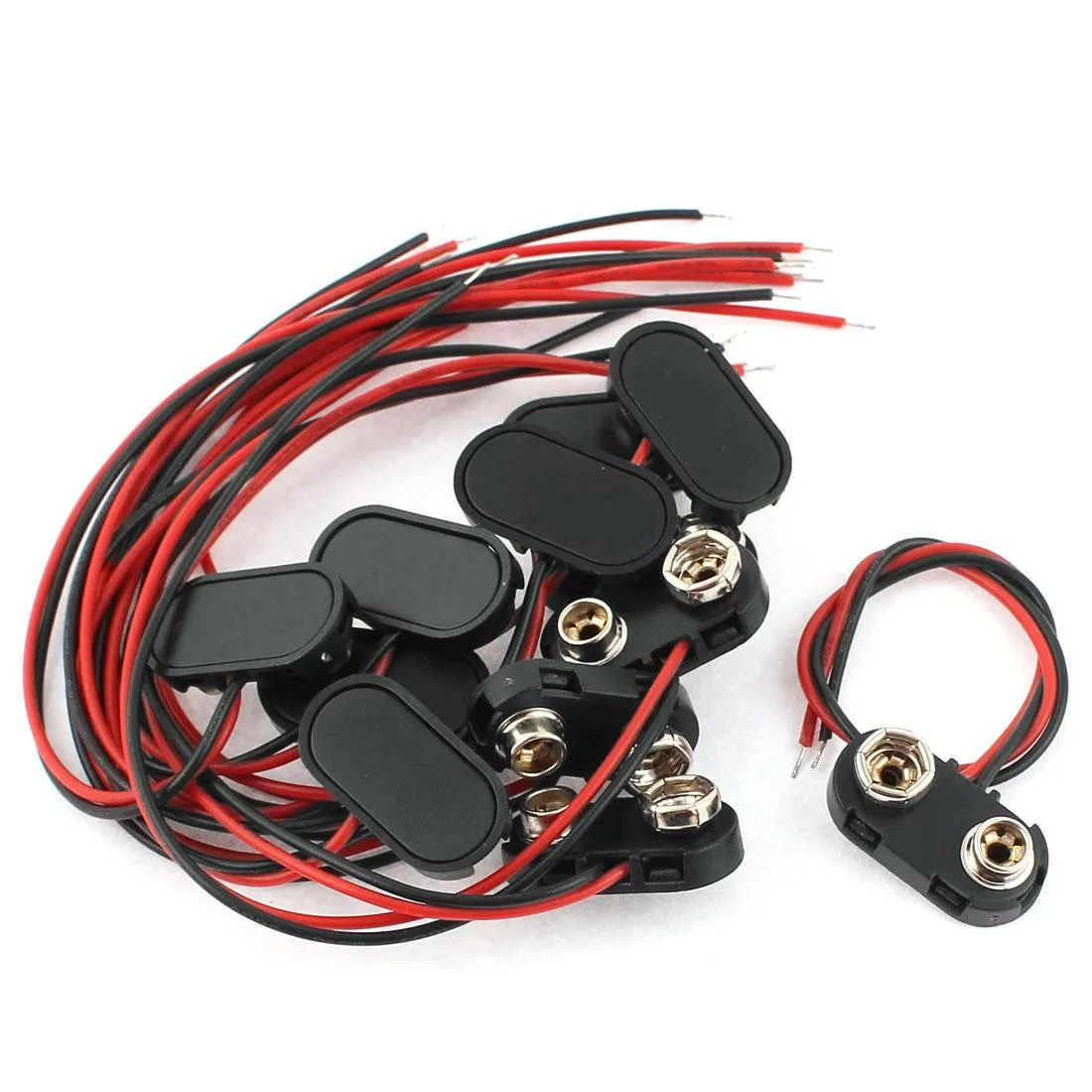 Unique-Bargains Unique-Bargains 12 Pcs 9V Battery Clip T-type 15cm — product photo