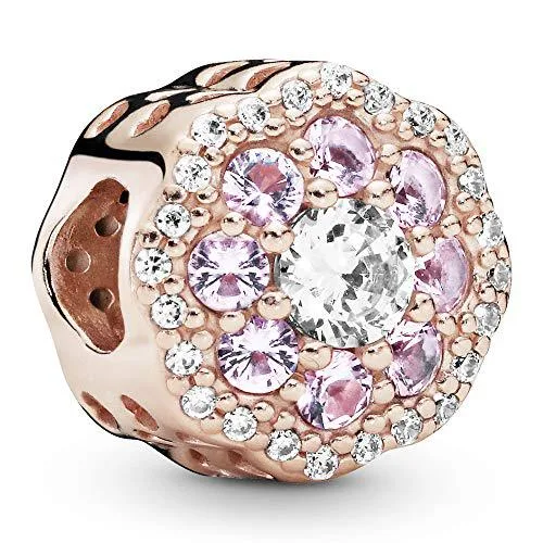 PANDORA PANDORA Pink Sparkle Flower Crystal CZ Charm Pandora Rose — product photo