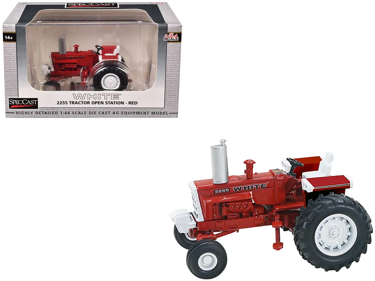 SpecCast Collectibles SpecCast Collectibles White 2255 Open Station Tractor Red with White Accents 1/64 Diecast Hobby Collectible — product photo