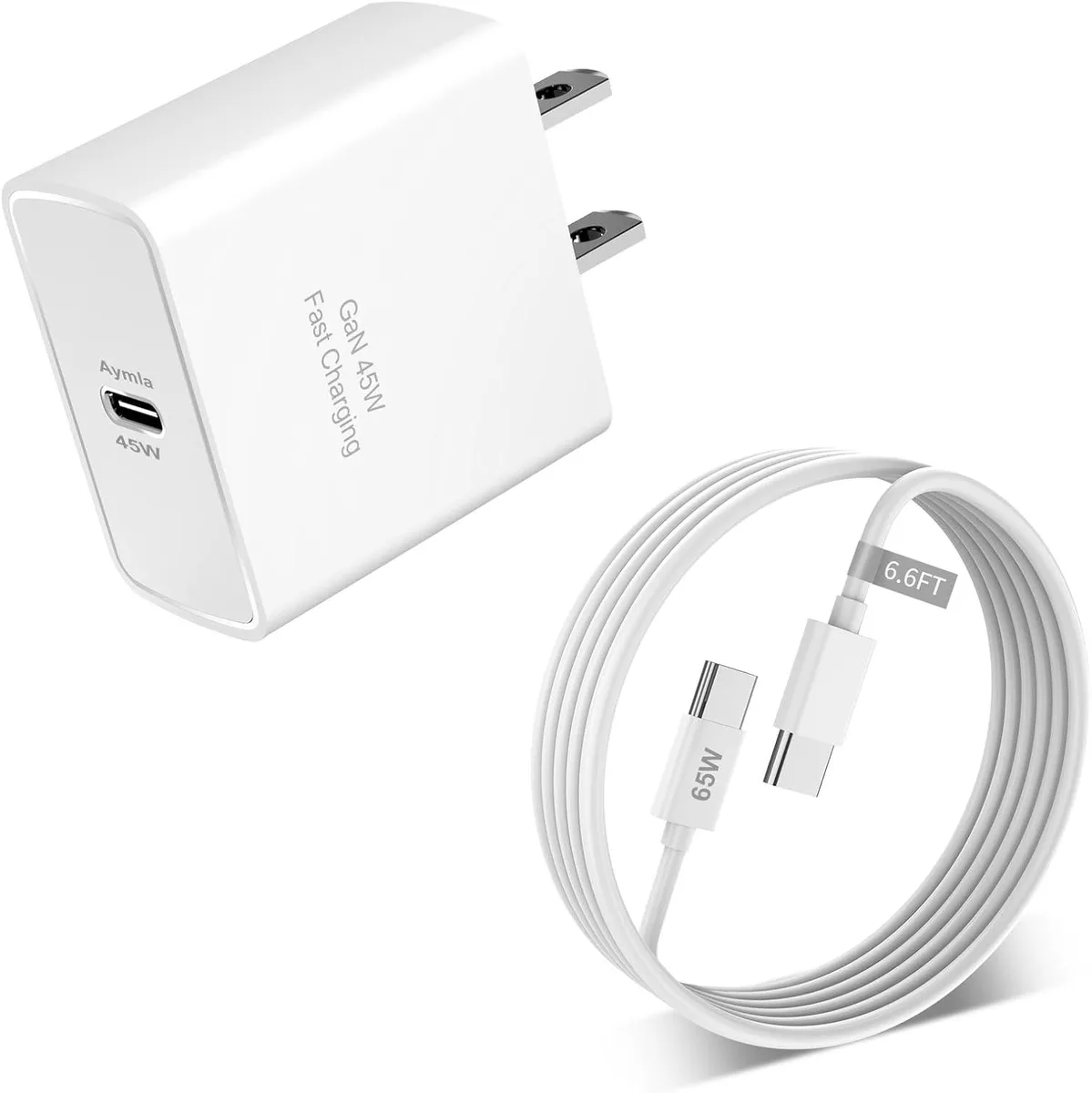 ONITOON ONITOON 45W USB-C GaN Charger with 6.6 ft Cable White — product photo