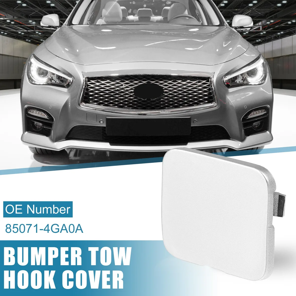 Unique-Bargains Unique-Bargains Tow Hook Cover 85071-4GA0A for Infiniti Q50 2014-2018 SilverTone — product photo