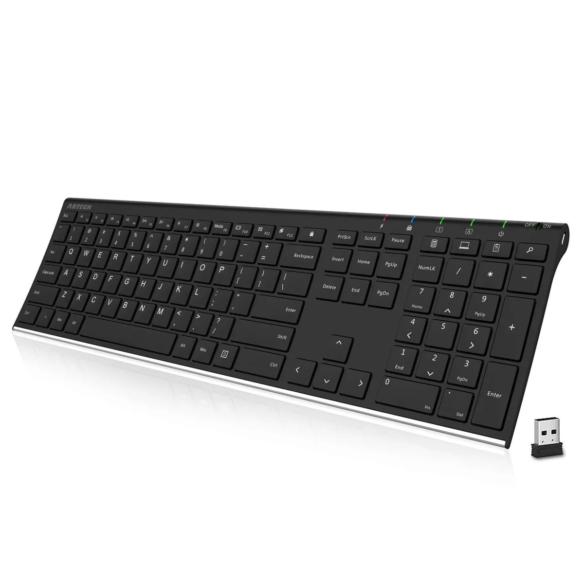  ORtek HW192 Stainless Steel 2.4G Wireless Gaming Keyboard — product photo
