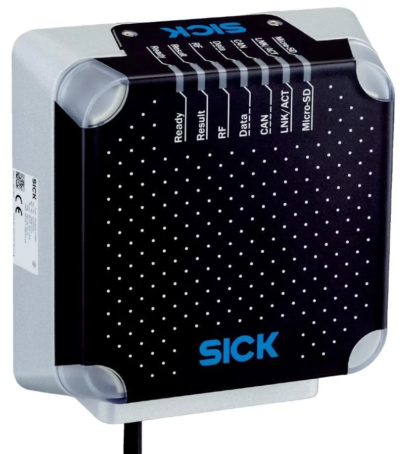 Rectangular white industrial RFID reader with integrated antenna and Ethernet port