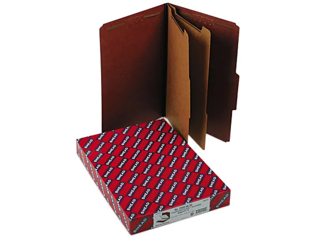 Smead Smead 19075 file folder legal six-section red 10/box — product photo