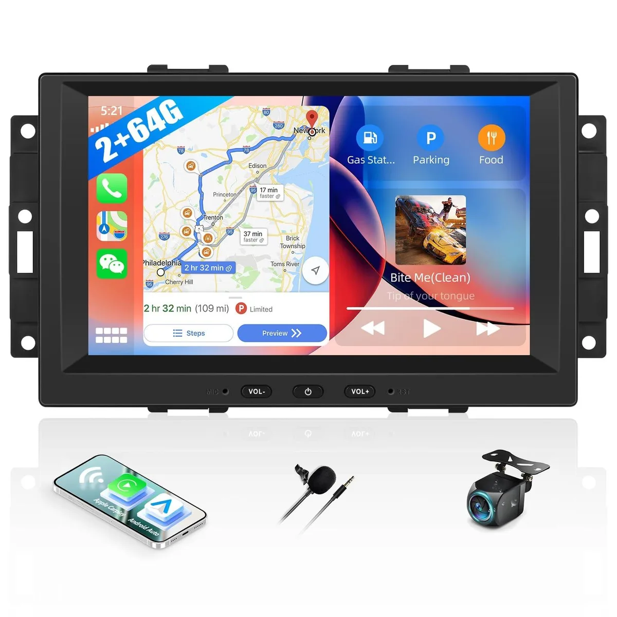 BoYata BoYata Android 15 Car Stereo 2G+64G 8" 1024x600 2 in 1 accessory — product photo