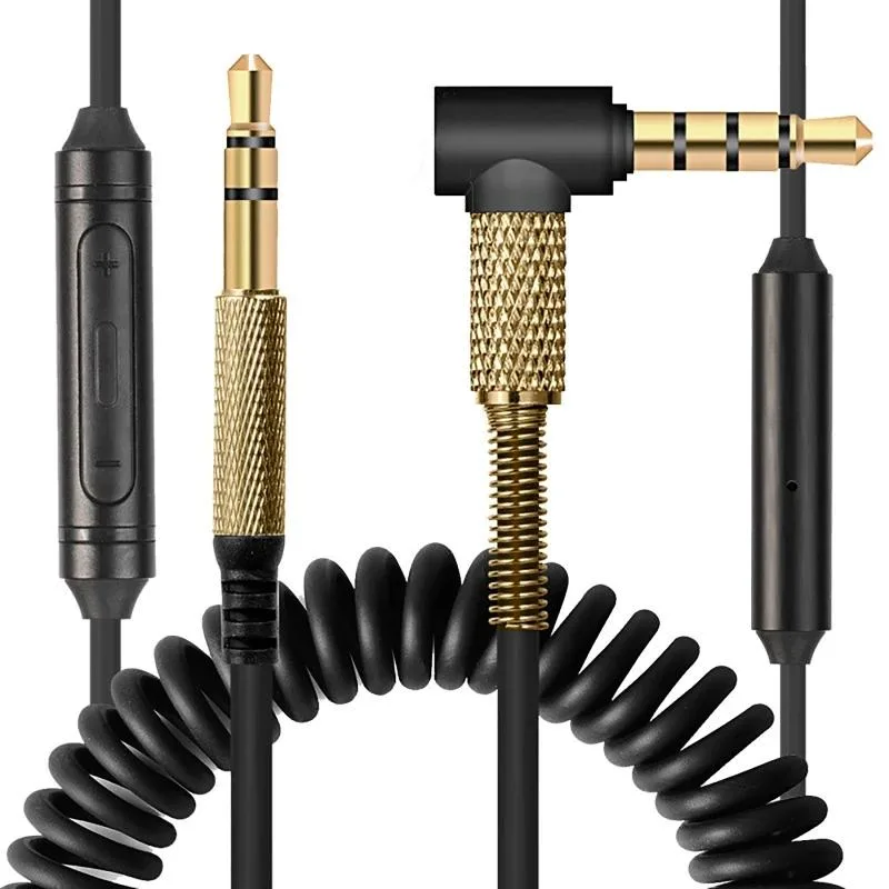 YINGHUA YINGHUA 3.5 mm headphone cable with inline mic and volume 1.5 m coiled 2.5 m extended 3.0 mm OFC — product photo