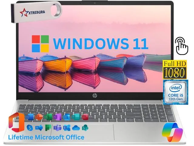HP HP 15-FD 15.6" FHD Touchscreen i5-1334U 12GB 1TB NVMe Windows 11 Pro Silver — product photo