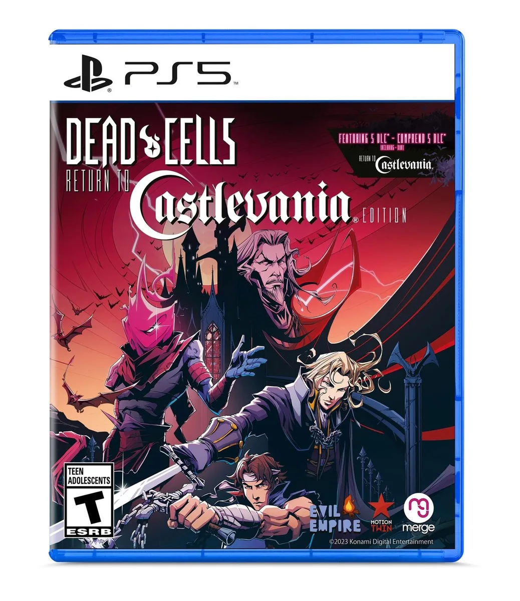 Blue PS5 game case with Dead Cells Return to Castlevania cover art