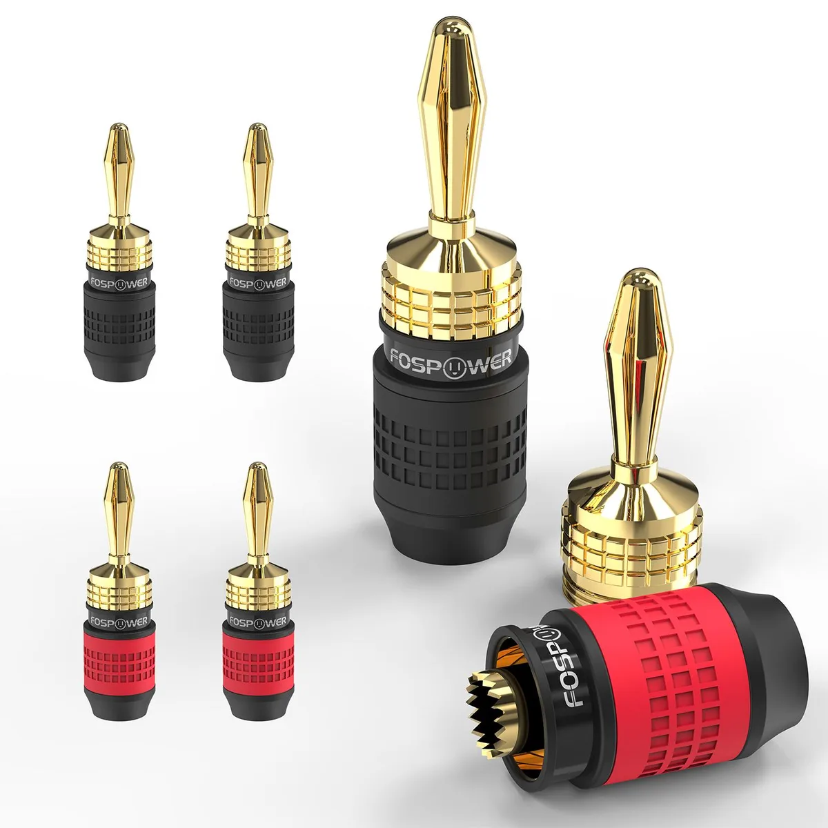 FosPower FosPower 2-Pair Deadbolt Banana Plugs audio adapter — product photo