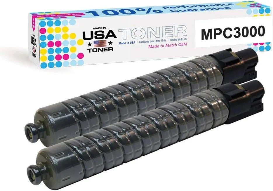 MADE IN USA TONER MADE IN USA TONER Compatible Ricoh MP C2000 C2500 C3000 Black 2 Pack — product photo