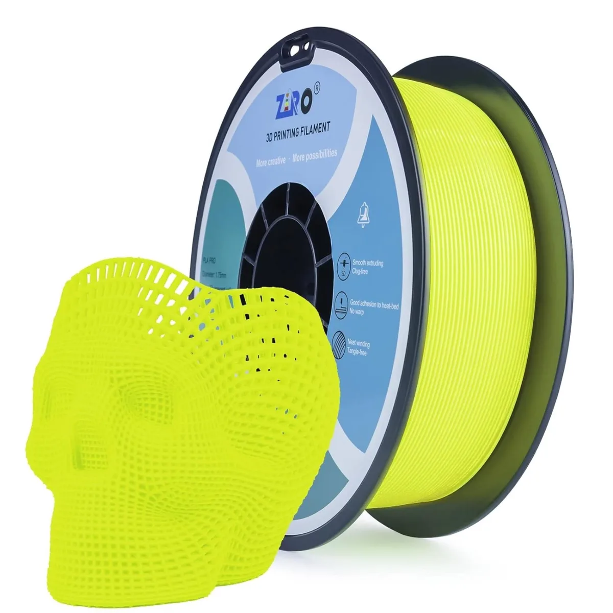 Ziro 3D Ziro 3D PLA Pro 1.75mm Filament 1kg Fluorescent Yellow 3D Printers Accessory — product photo