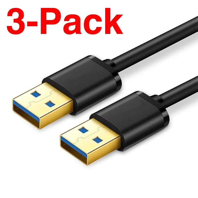 LUOM LUOM USB3.0M2M USB 3.0 A to A Male Cable 3m 5 Gbps Black — product photo