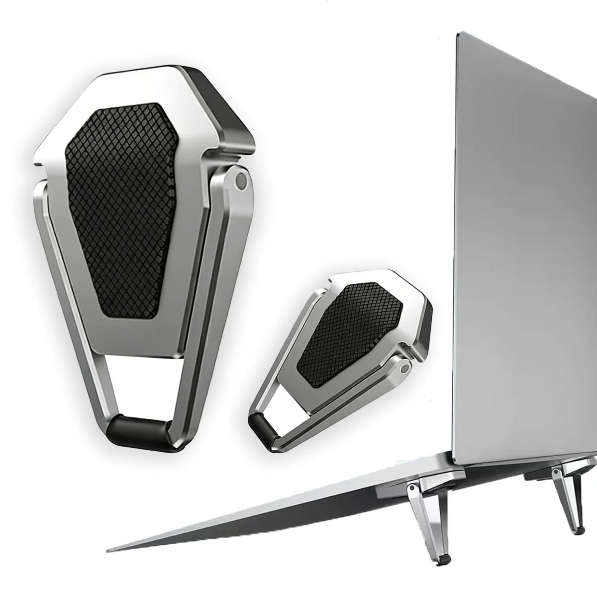  Aavara Laptop Stand 2pcs Silver Zinc Alloy 12-20 inch — product photo