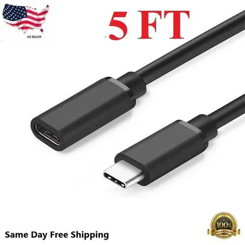 NShi NShi USB 3.1 Type C Male to Female Extension Cable 4.9 ft Black — product photo