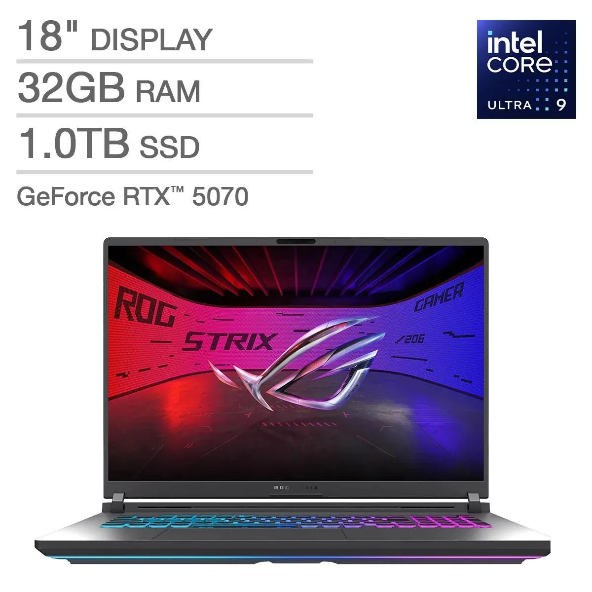 ASUS ASUS ROG Strix G18 18" Gaming Laptop - Core Ultra 9 275HX - RTX 5070 - 32GB - 1TB — product photo