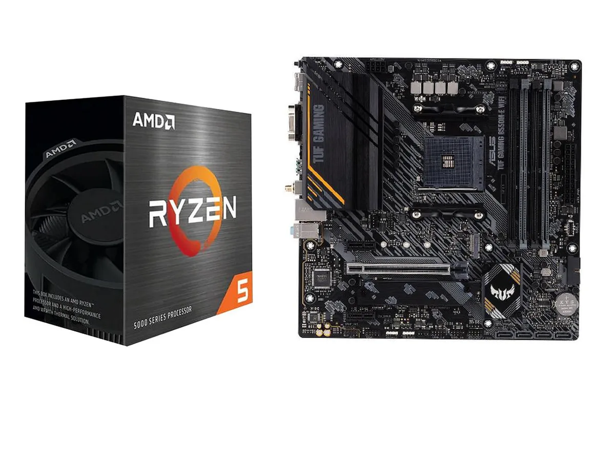 ASUS ASUS TUF GAMING B550M-E WIFI AMD motherboard with Ryzen 5 5600X — product photo