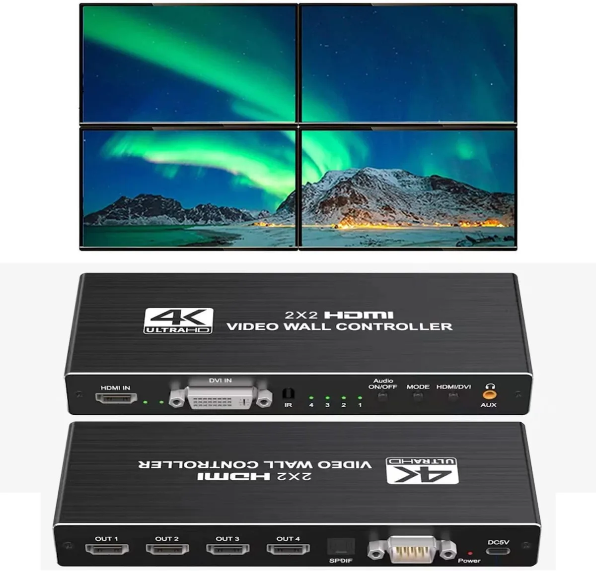 Jansicotek Jansicotek OZP1 2x2 video wall controller 4K 30Hz input 1080P output — product photo