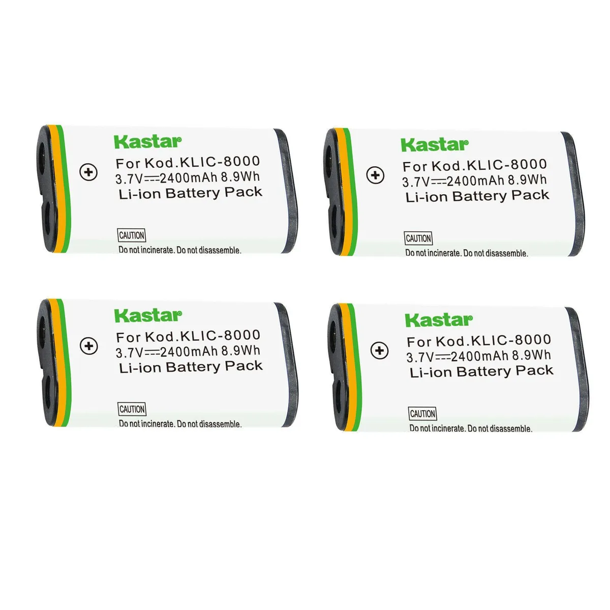 Kastar Kastar K8000 4-pack Li-Ion camera battery 2400mAh 3.7V 8.9Wh — product photo