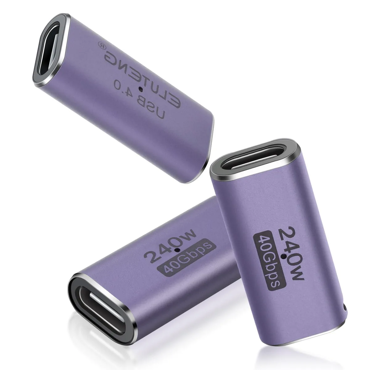 BUCIER BUCIER USB C to USB C Female Adapter 40Gbps 240W Purple — product photo