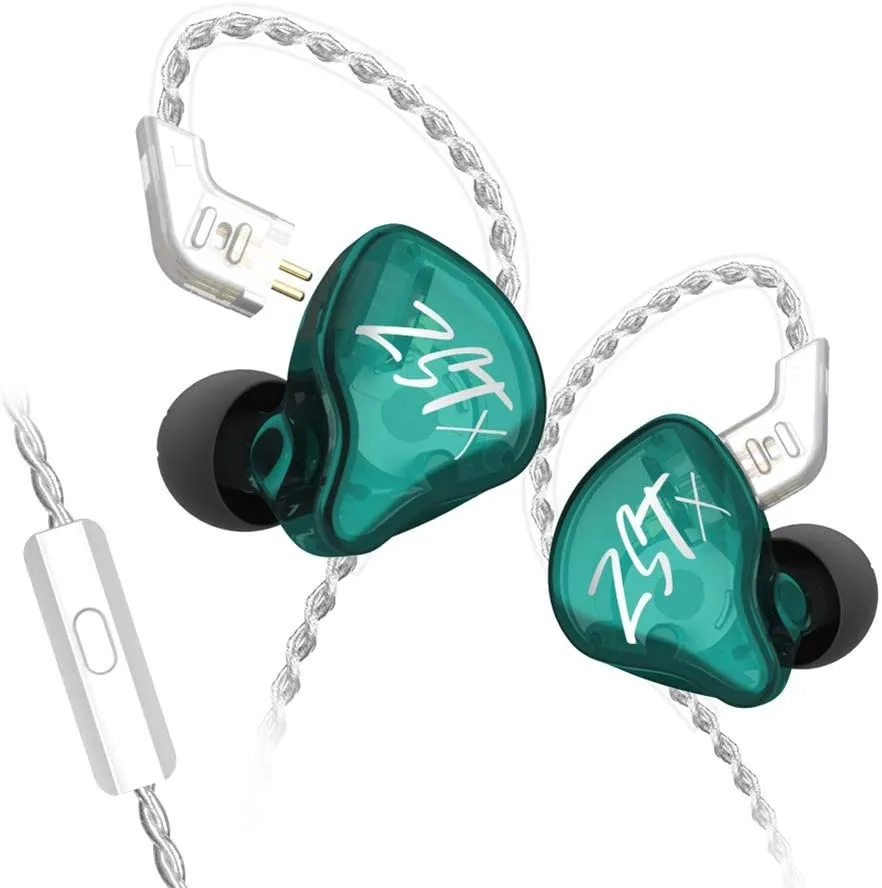 EVESKY EVESKY KZ ZST X IEM Cyan 1BA+1DD 3.5mm Detachable Cable — product photo