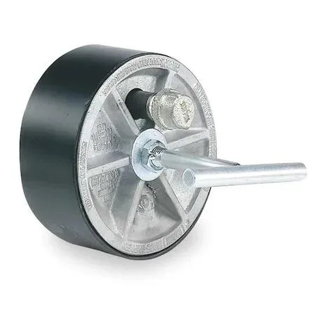 Aluminium bypass plug with zinc-plated T-handle, 9.7 in tall for 18 in pipe